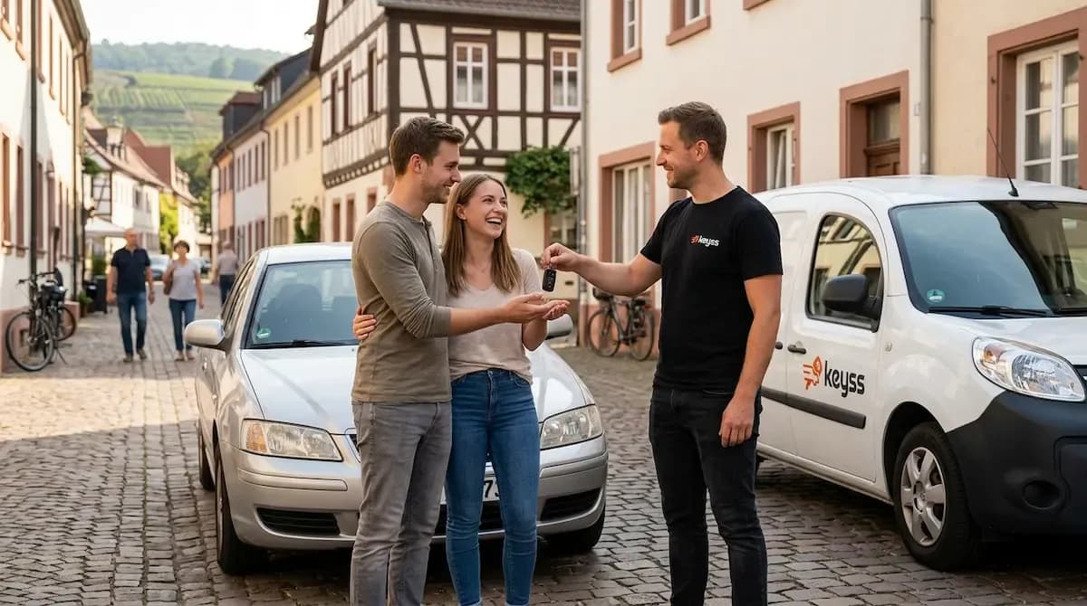 Autoschlüssel nachmachen Landau Pfalz – KEYSS Techniker programmiert neuen Funkschlüssel vor Ort im Kundenfahrzeug